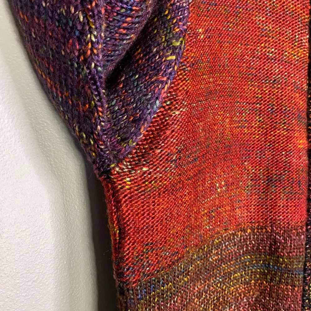 Vintage colorblock zipper cardigan coldwater creek sweater colorful medium fall - Picture 2 of 13